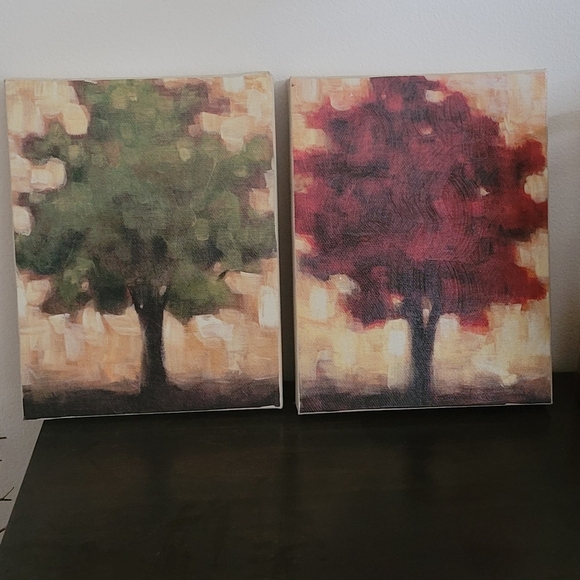 Impressions D' Arbres Seasons 2 Piece Canvas Painting Art Work by GEERTS Arts - Picture 2 of 7